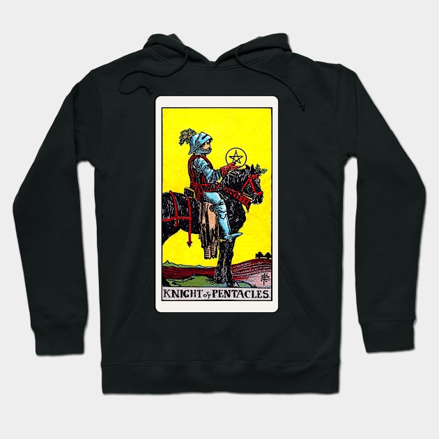 Card #75 - Knight Of Pentacles - Rider Waite Smith Tarot Hoodie by RetroFitted